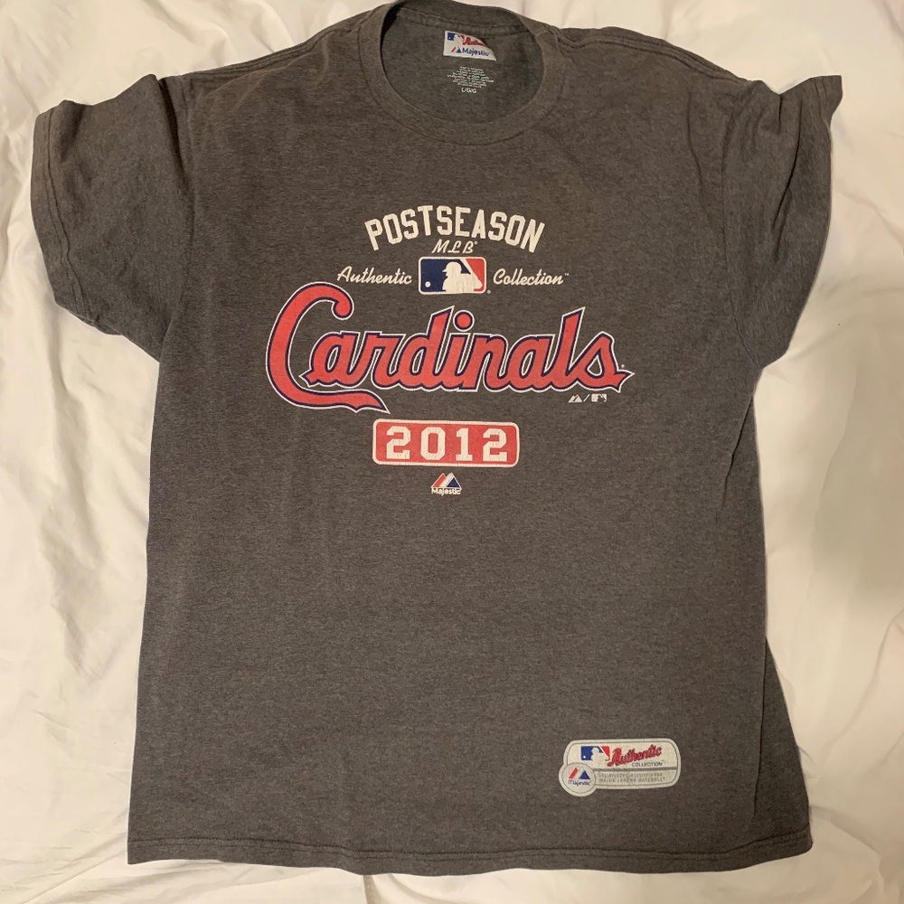 St. Louis Cardinals 2012 Postseason Majestic t-shirt mens large gray Vintage
